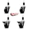 Service Caster 3-1/2'' Phenolic Wheel Swivel 1-3/8'' Expanding Stem Caster Set 2 Brakes, 4PK SCC-EX20S3514-PHR-2-PLB-2-138 - alternate 2